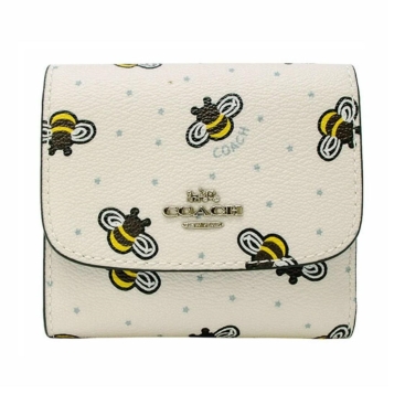 Ví ngắn gập nữ Coach Small Wallet With Bee Print
